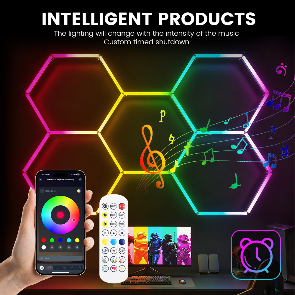 Luces LED Hexagonales Intelige - Esports Gaming Remote reseña y precio